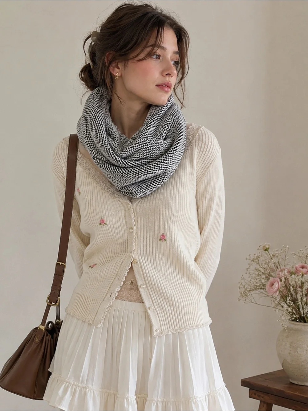 H&M Y2K esque Cozy Knit Infinity Scarf Gilmore Girls